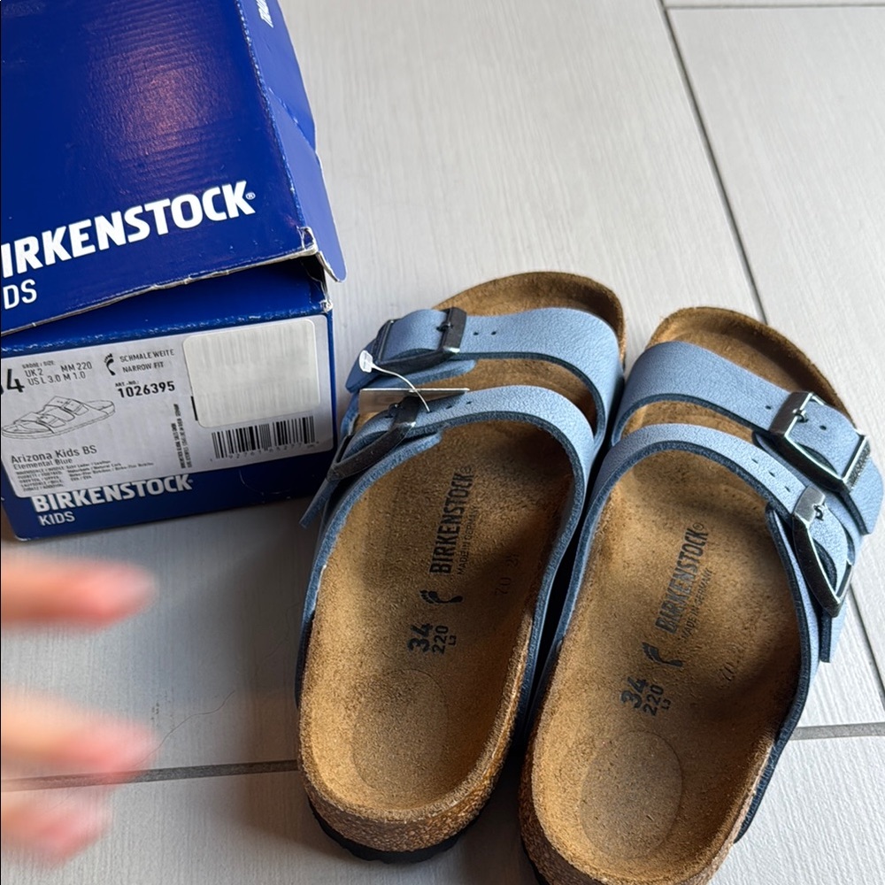 Birkenstock Kids Light Blue Double Strap Sandals